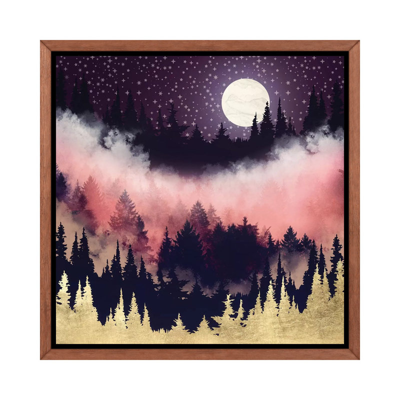 Evening Glow - imprimé, H 37 po x l 37 po x P 1,5 po, Cadre flottant brun