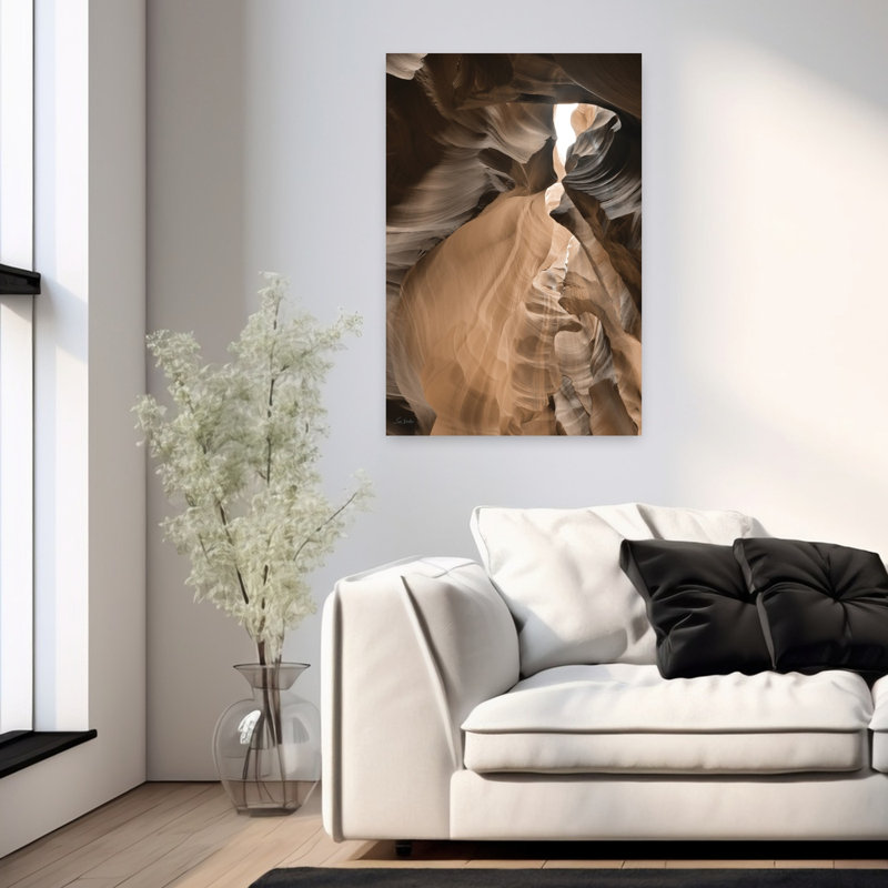Tourbillon de grès, art abstrait contemporain, H 36 po x l 24 po