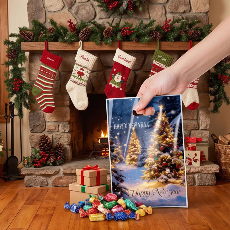 Décorations de Noël, sac fourre-tout cadeau de Noël, sac d'emballage cadeau pour la veille de Noël