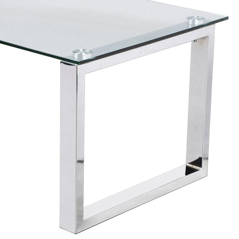 Table basse traîneau Huxley, H 16 po x L 39 po x l 18 po, Argent