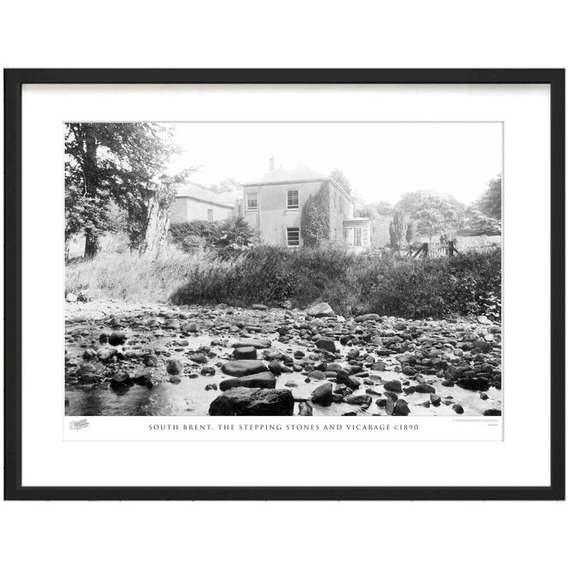 South Brent, The Stepping Stones And Vicarage C1890 by Francis Frith - Single Picture Frame Print, 28cm H x 36cm W x 2.3cm D