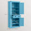 Armoire de cuisine 72 po, grande armoire de rangement autoportante, armoire de cuisine traditionnelle avec 4 portes, tiroir et 3 tablettes réglables pour la salle à manger, bleu clair-185339847