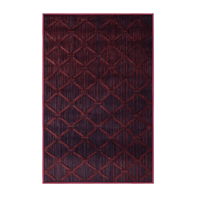 Tapis rouge en treillis lavable à la machine, Tapis de couloir 2 pi x 5 pi