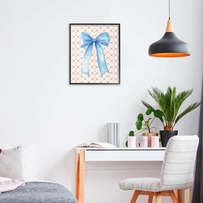 «Bow on Rose Quilt», par Giclée, H 14 po x l 11 po, Giclée encadrée noir minuit