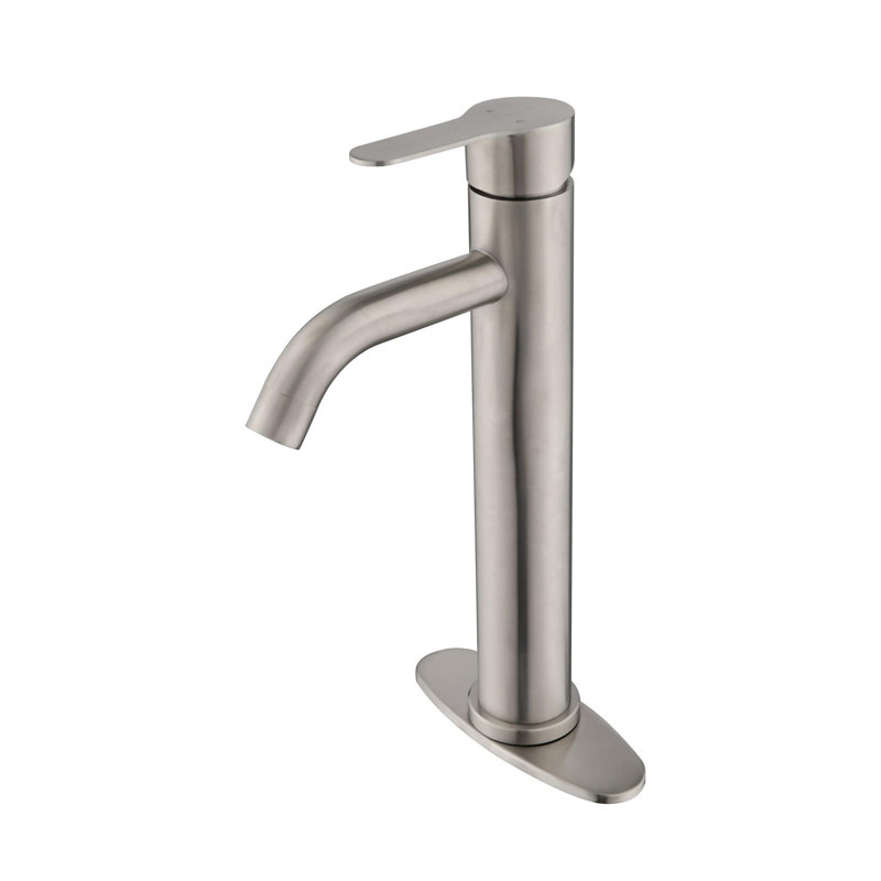 Single Handle Stainless Steel Bathroom Sink Faucet, Brushed Nickel