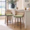 Tabouret de bar et de comptoir pivotant en simili cuir Leeana