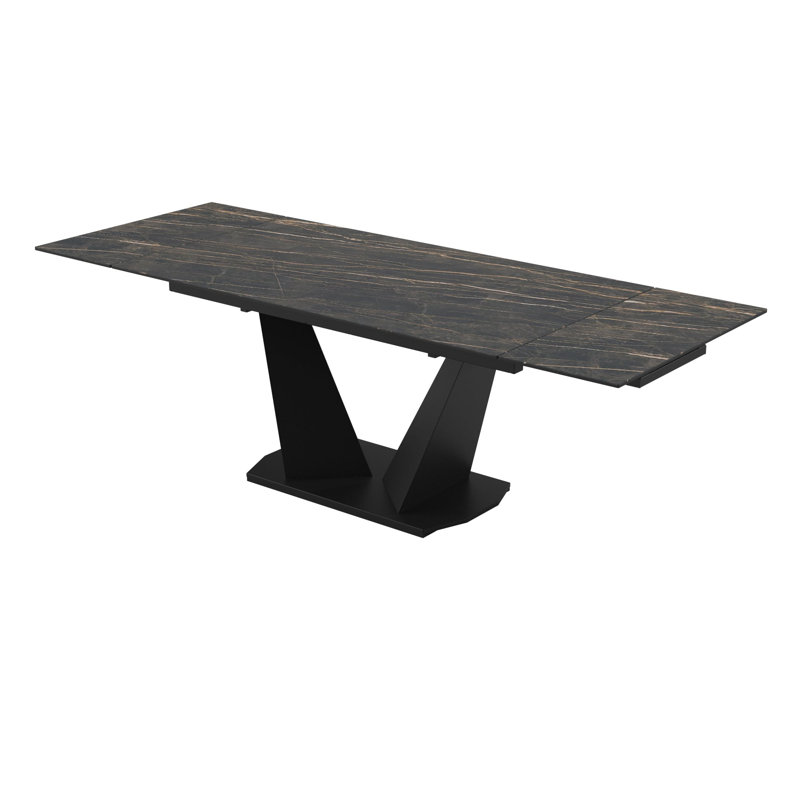 Table de salle à manger à piédestal extensible Parma, H 29 po x L 62 po x l 35 po