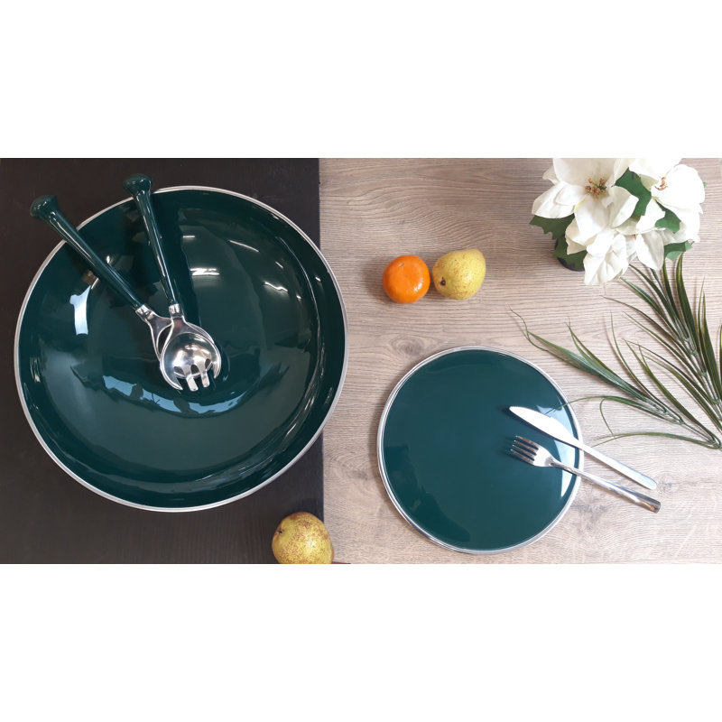 Faasulu Metal Solid Colour Round Placemat, Teal