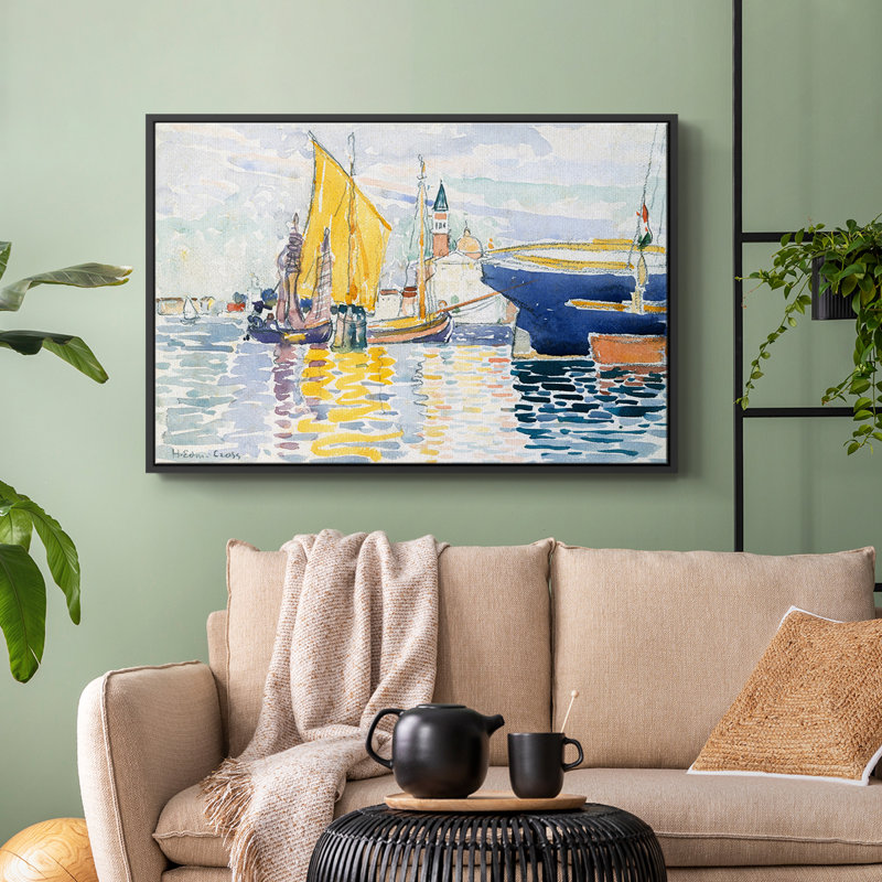 Paysage rétro - XL, H 25 po x l 37 po x P 2 po, Toile avec cadre flottant noir