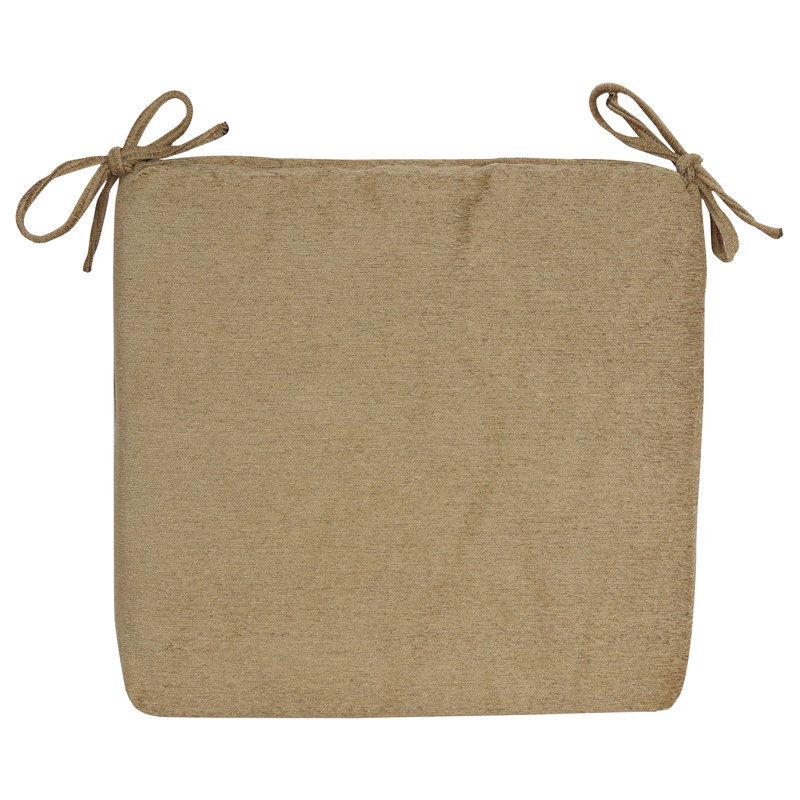 20-Inch By 19-Inch Jacquard Chenille Chair Cushion, Tan