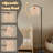  Arc Floor Lamp Aesthetic minimalist boho dashes mid century style Tall Modern Standing Lamp LED Adjustable Linen Lampshade 3 Color Temperatures