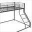 Structure de lit simple superposé simple au-dessus de grand lit simple - aucun sommier nécessaire, noir pour chambre d'amis / deuxième chambre