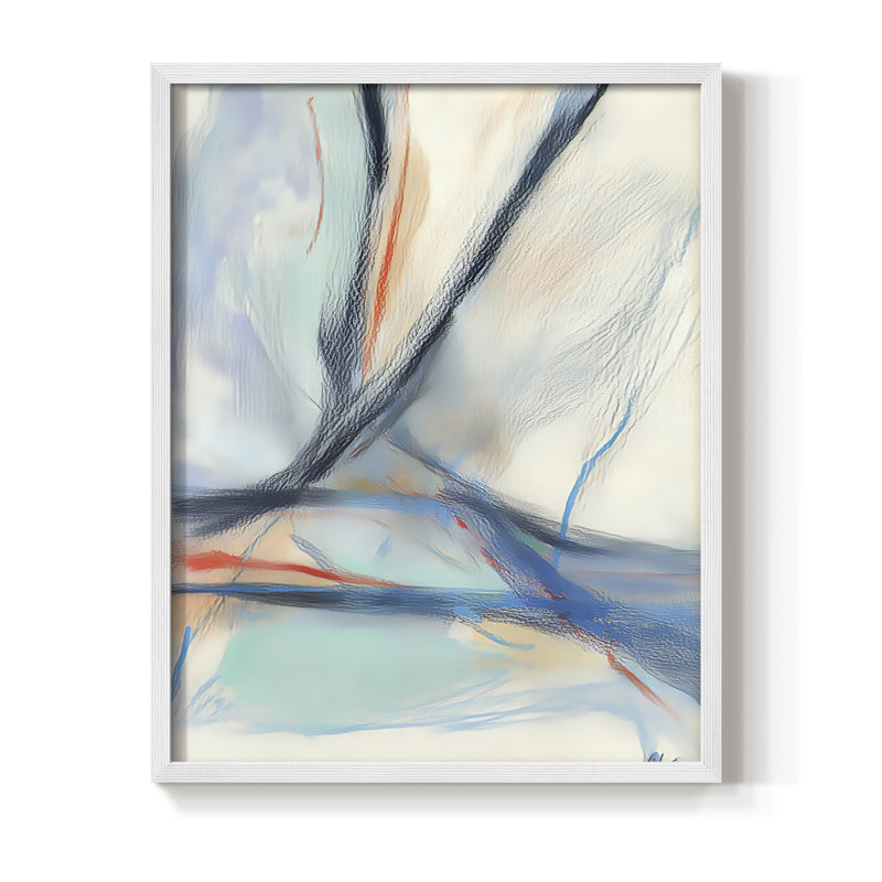 Série ABSTRACT DCC XXI - Impression encadrée de qualité supérieure - Prêt à être accroché - Aucun clou requis, Blanc