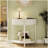 Artisan-Crafted Wave-Pattern Demi-Lune Console Table with Creamy White Finish,Unique Half Moon Design End Table with 2 Storage Drawers and Bottom Shelf for Living room, Bedroom, Study, Hallway