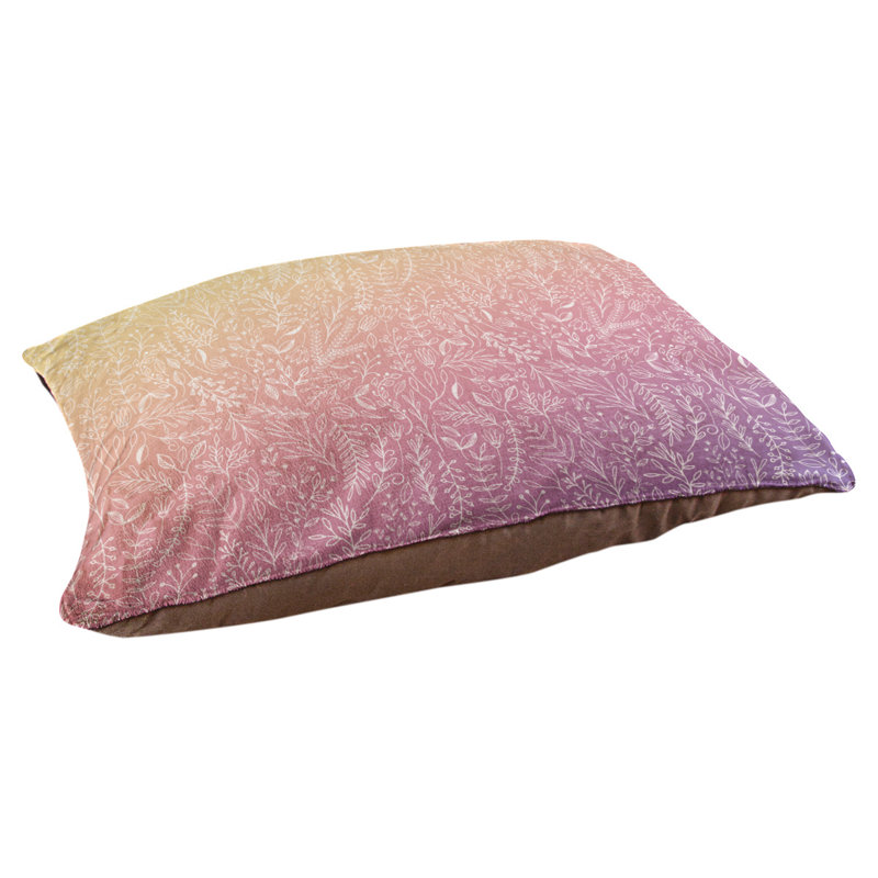 Coussin pour chien floral ditsy Byrge, Grand (l 42,5 po x P 32,5 po x H 14 po), Dégradé coucher de soleil