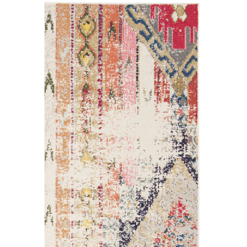 Tapis gris / orange Stanback, Rectangle 2 pi x 4 pi
