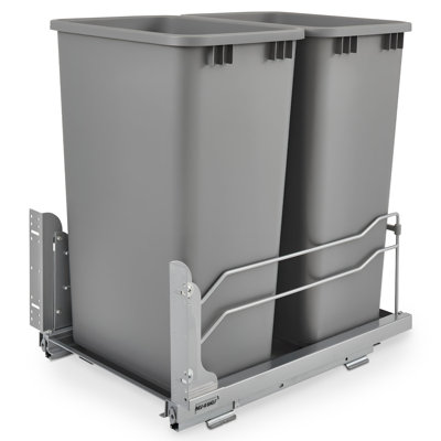 Rev-A-Shelf Double Pull Out Trash Can 50 Qt with Soft-Close