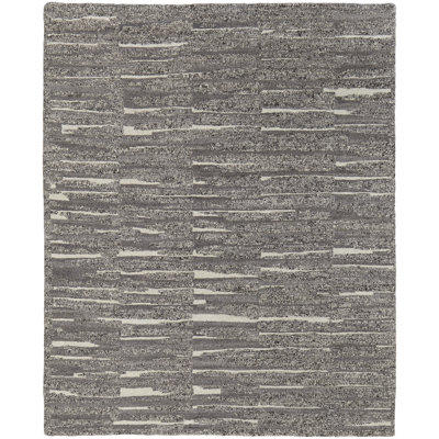 Navaro Wool Abstract Area Rug in Gray