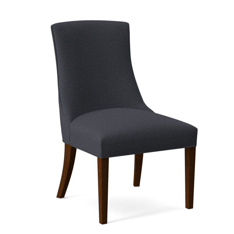 Tuxedo Slipper Dining Chair, White Sugar Performance; 0863-91, Coffee Finish