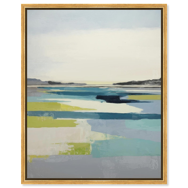 Impression sur toile Still Ocean Coastal Decor par Notoriart, H 36 po x l 45 po, Structure noire