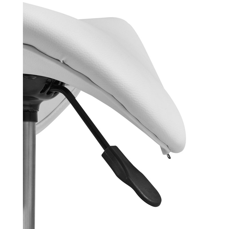 Adjustable Height Ergonomic Active Stool with Footrest, White