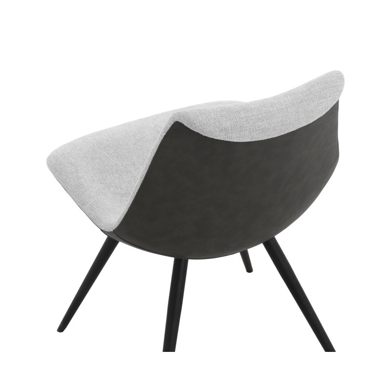 Lipa Upholstered Dining Chair, Belfast Heather Gray/Rosemary, Black