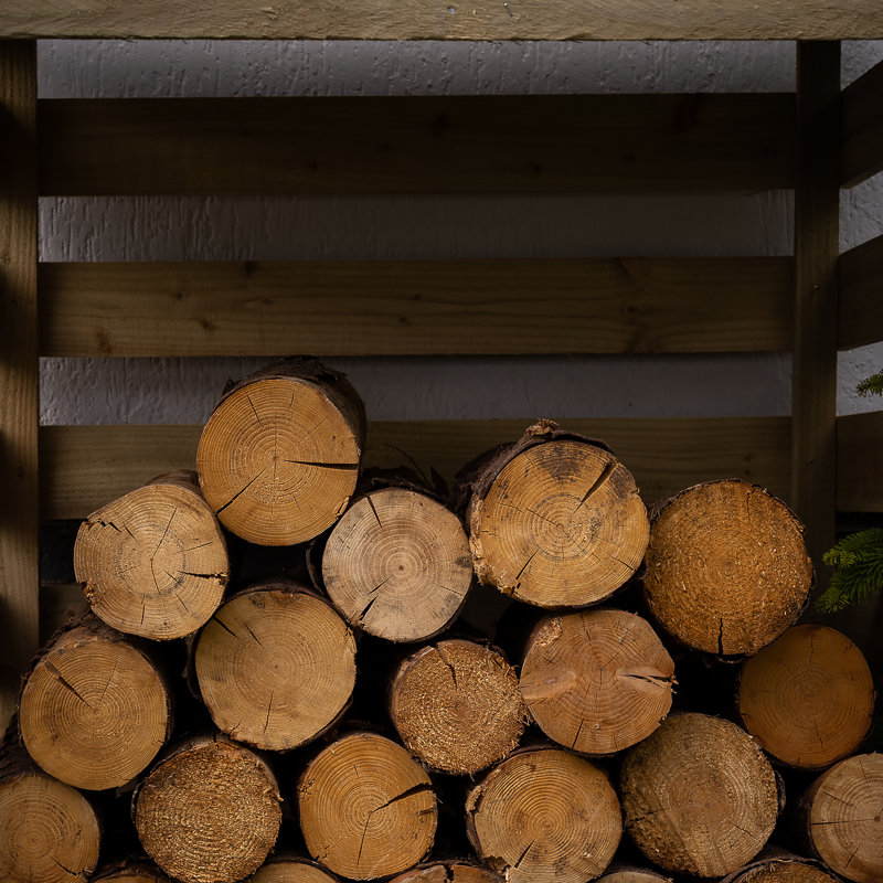 96cm W x 82.3cm D Solid Wood Log Store