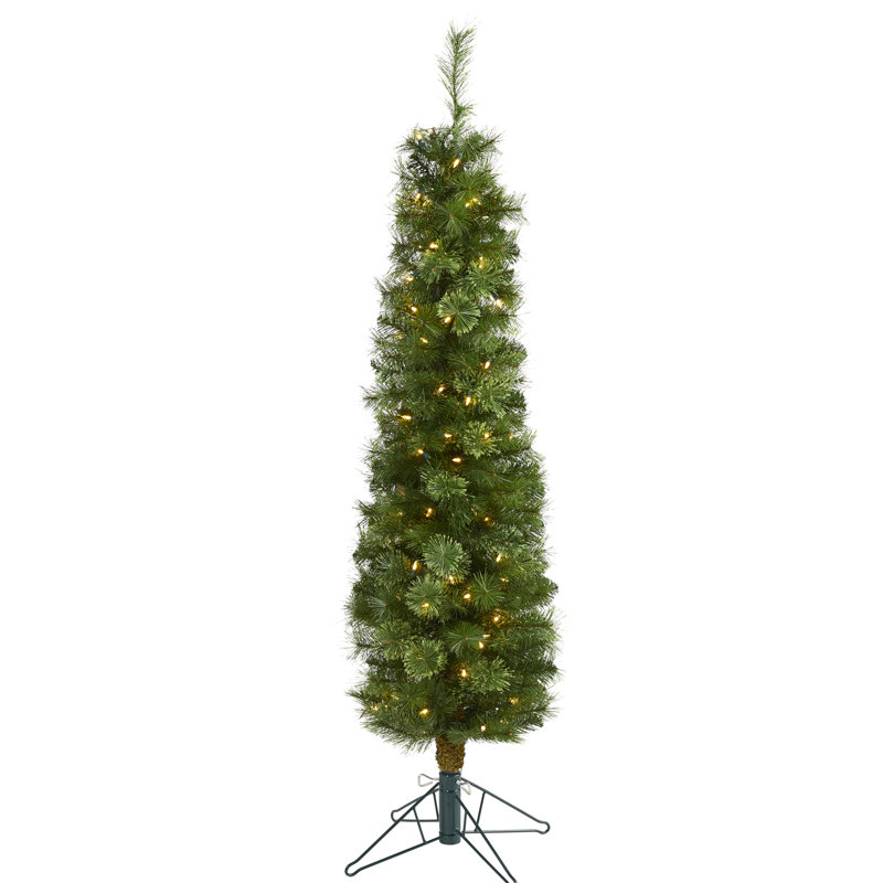 Lighted Artificial Pine Christmas Tree, 5' H