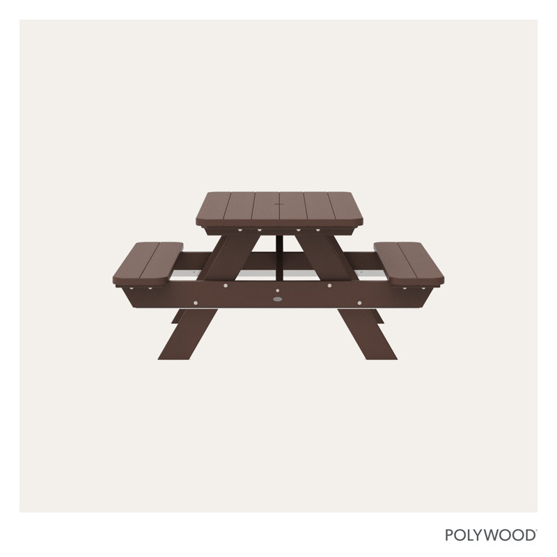 POLYWOOD Park 72" Picnic Table, Mahogany
