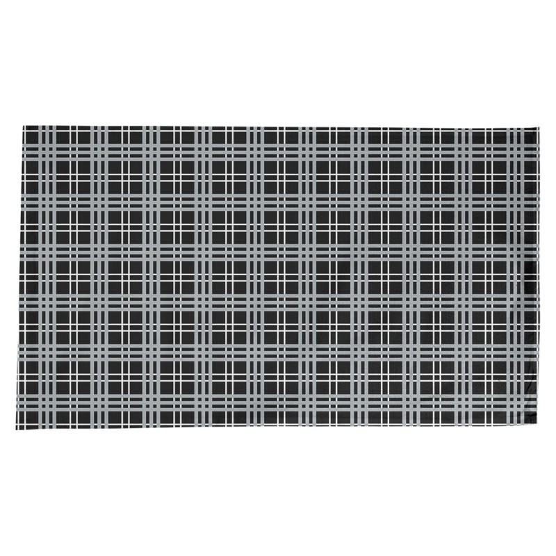 Nappe en mélange de coton à carreaux, Noir, blanc, argenté