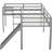 L-Shaped Twin Loft Bed With And Slide, Gray - Optimize Bedroom Layout Size Widened Slide Enjoy A Special