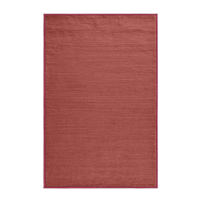 Machine Washable Solid Red Area Rug