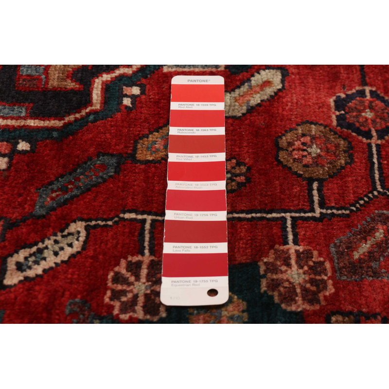 Tapis rouge unique fait à la main 3 pi 11 po x 7 pi 3 po Andelz