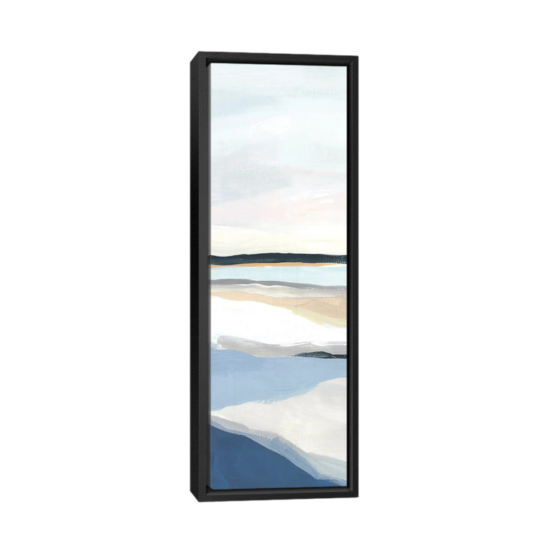 «Seaside Day IV» par Isabelle Z - reproduction d'art, H 48 po x l 16 po x P 1,5 po, Toile avec cadre noir