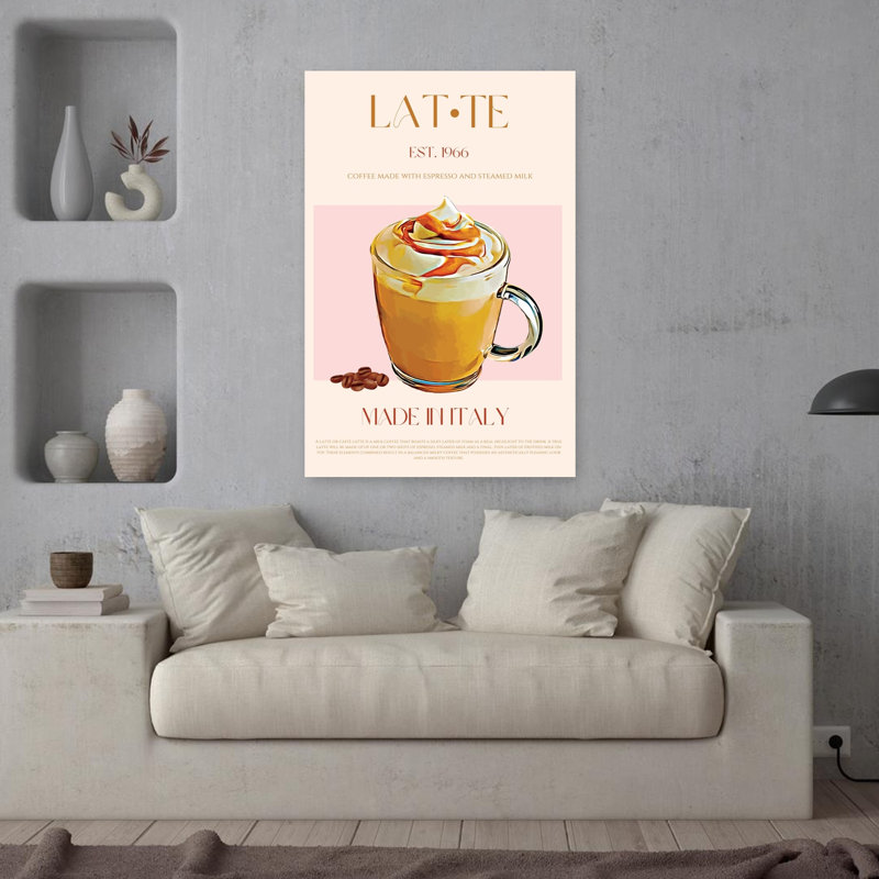 «Sweet Caramel Latte», art mural contemporain, H 36 po x l 24 po
