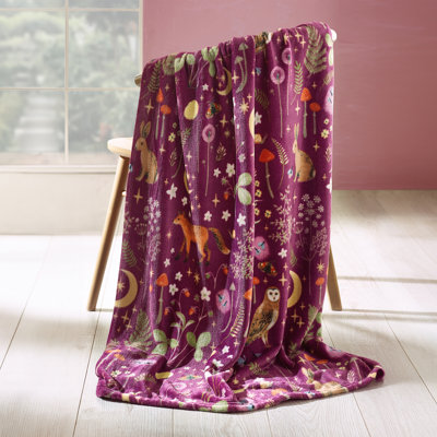 Enchanted Twilight Animals Cosy Fleece Blanket Throw
