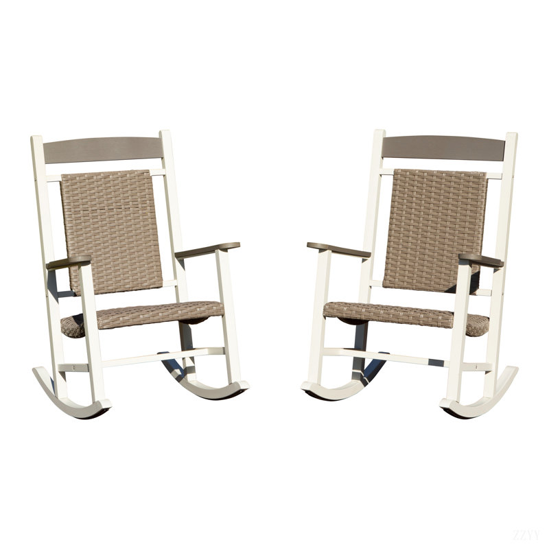 Outdoor Rocking Chairs Set Of 2, Durable HDPE Patio Oversized Rockers For Adults,Rocking Chair With 380Lbs Support, Weather-Resistant