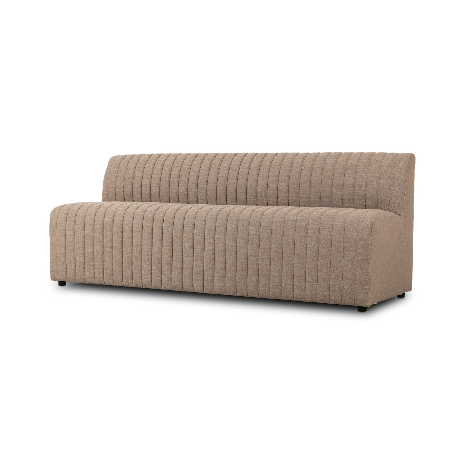Brandt Bench, 31.5" H x 82" W x 28" D, Crypton Nomad Taupe Polyester Blend