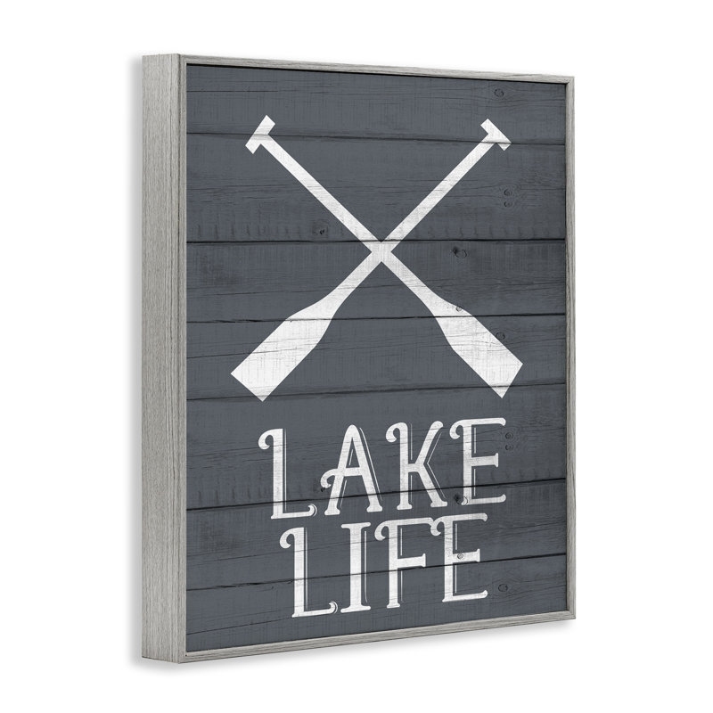 «Nautical Blue Lake Life Life Rustic Boat Oars» par Kim Allen - impression d'art graphique, Estampe numérique Farmhouse