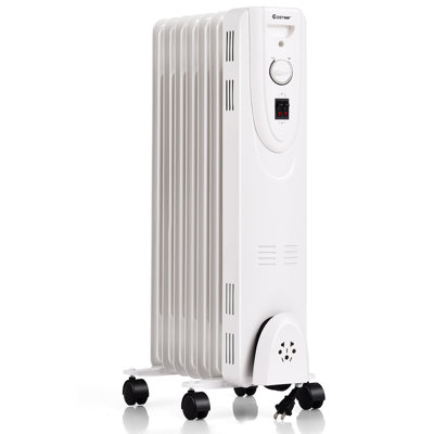 Costway 1500 Watt 5100 BTU Electric Radiator Space Heater with Adjustable Thermostat