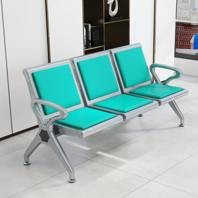 Banc de salle d'attente Kinfant à 3 places - Chaises de salle d'attente en cuir synthétique avec accoudoirs