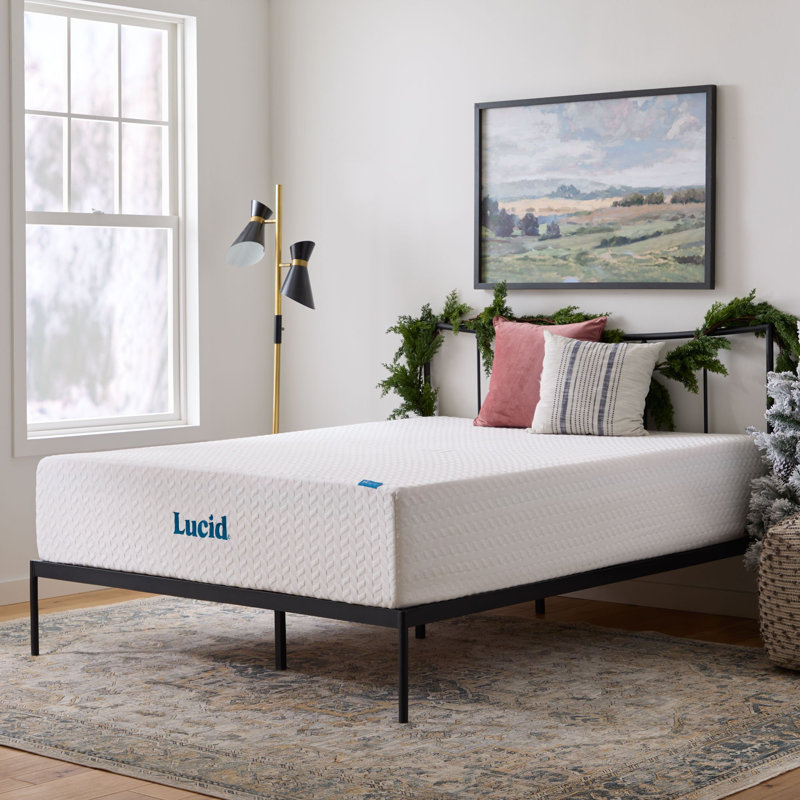 Matelas en mousse viscoélastique imprégnée de gel 14 po Lucid SureCool ™, Lit simple, 14"