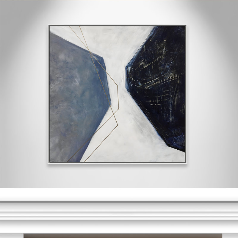 «Octagon Abstraction I Print» par Casa Fine Arts, Toile encadrée flottée blanche, Pas de tapis