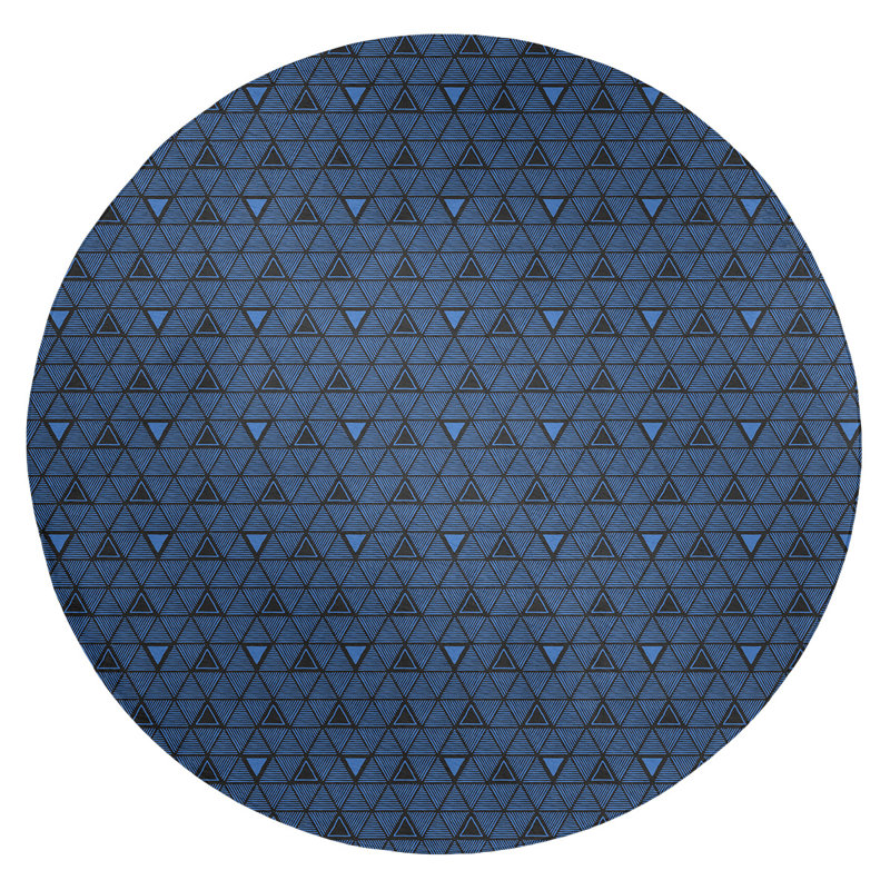 Chenille Geometric Indoor Rug, Round 5'