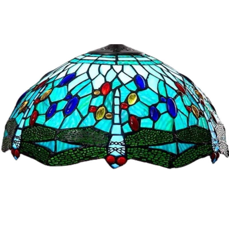 Kehoe Glass Bowl Lamp Shade ( Screw On ), 25cm H x 40cm W x 40cm D, Aqua Blue/Green