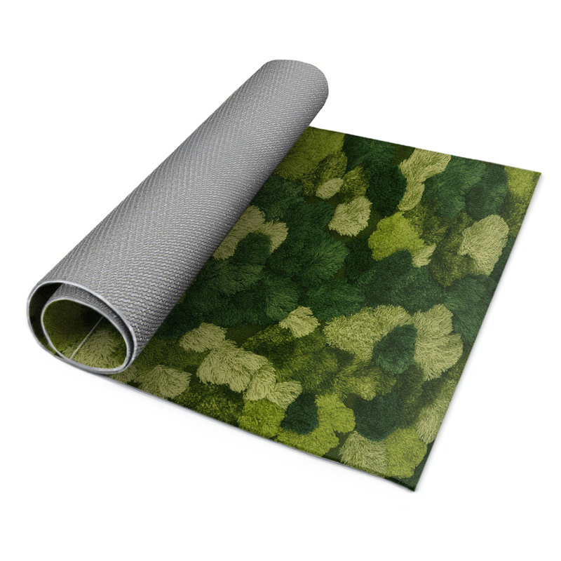 Botanical Green Indoor and Outdoor Area Rug, Rectangle 3' x 5'
