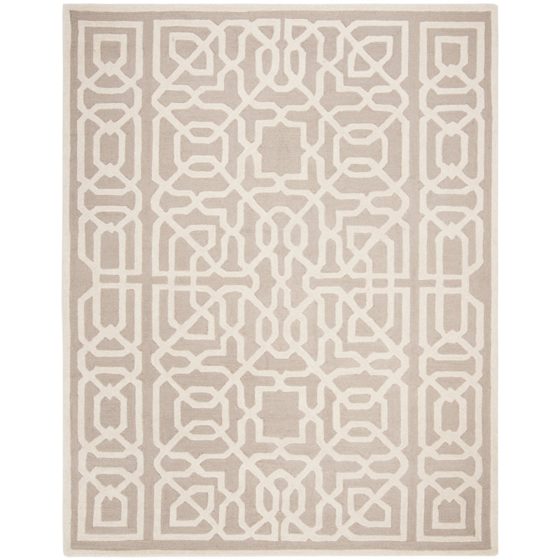 Cannen Hand Tufted Wool Geometric Rug, Rectangle 2' x 3'