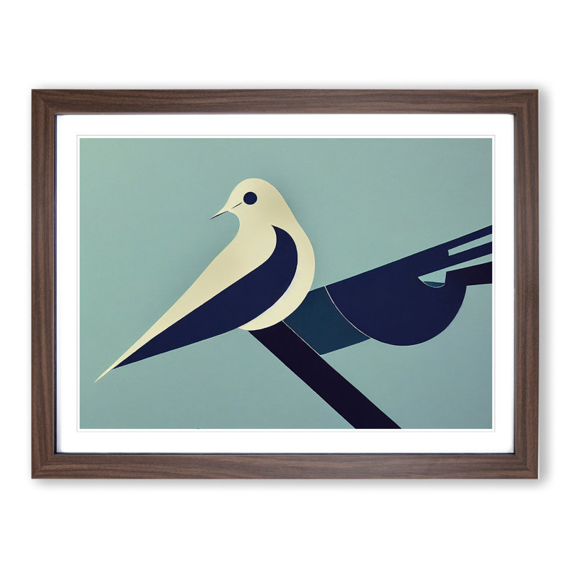 Dove Bird - Framed Print, 34cm H x 46cm W, Walnut Framed