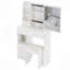 Table de coiffeuse de 29,2 po avec tiroir gauche, tabouret rembourré, miroir coulissant à droite, rangement multi-couches à grande capacité, commode pratique et pratique, convient aux petits espaces-226506897