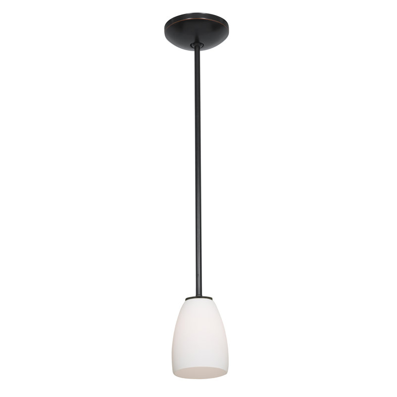 Phinney 1 - Light Single Pendant, Opal, Oil Rubbed Bronze